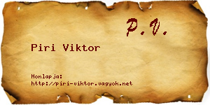 Piri Viktor névjegykártya